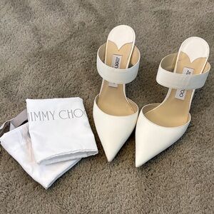 Jimmy Choo White Pointed Heels
